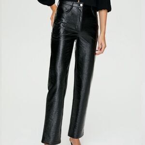 WILFRED Faux Leather Black Pant